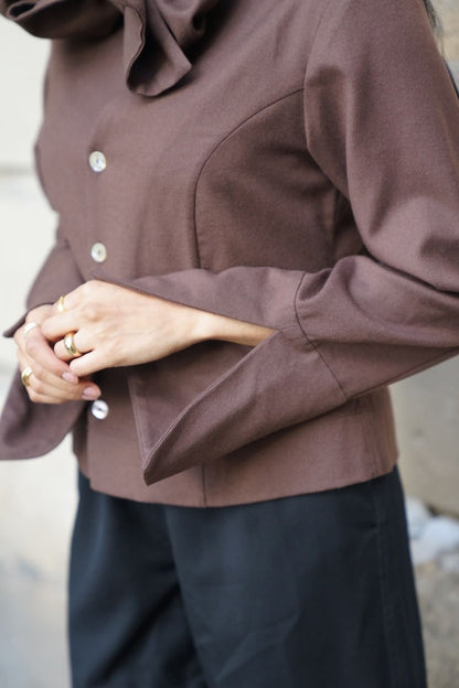 Jane Scarf Blazer — Brown