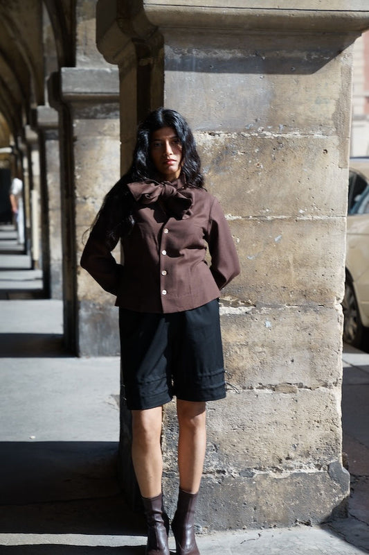 Jane Scarf Blazer — Brown