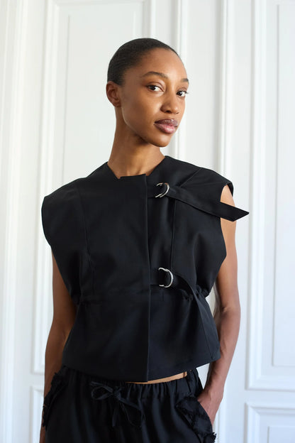 Ofia Black Reversible Parka Vest